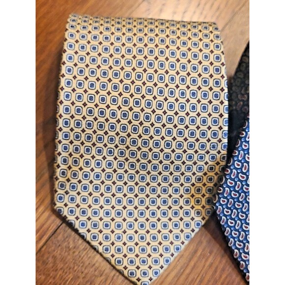 Lot of 4 Vtg Polo Ralph Lauren Silk Tie Hand Made USA Yellow Red Dark Blue Navy - Picture 10 of 16